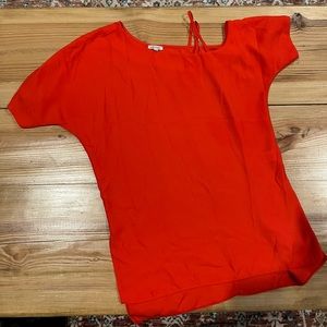 River Bend Asymmetrical Red Top size 6